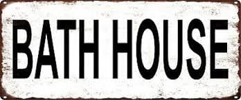 BATH HOUSE Rustic Metal Sign Retro Mancave Chic Deco Art 5x12 SS218 | eBay