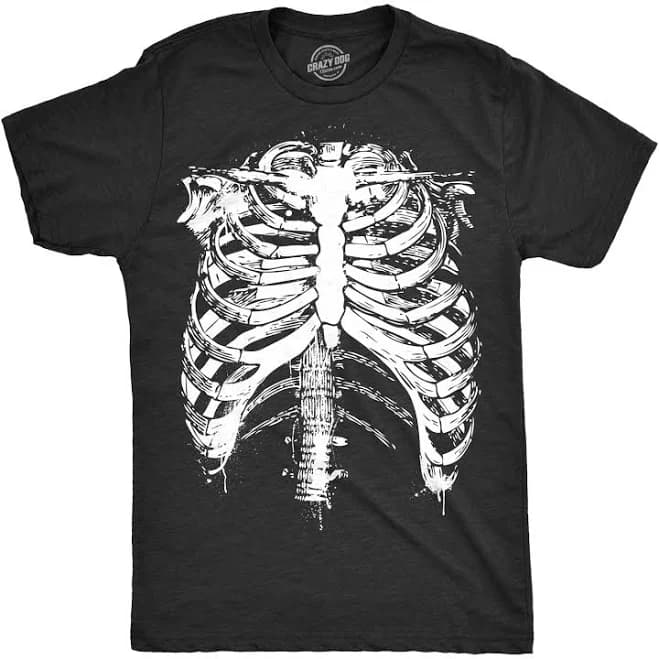 Crazy Dog Men's Funny Splattered Rib Cage T-Shirt