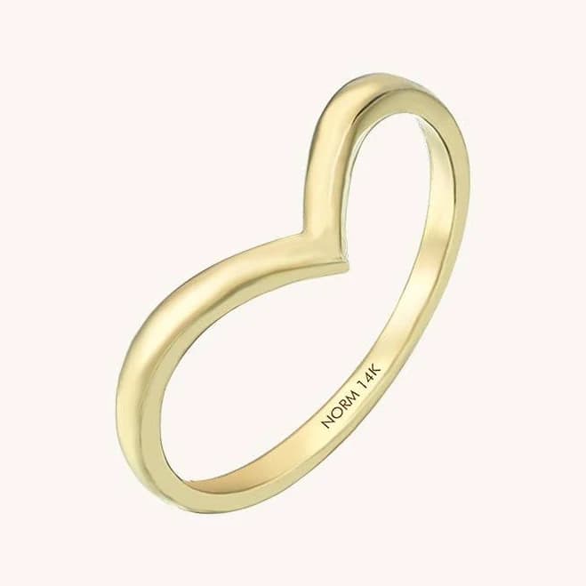 Norm Jewels Solid Yellow Gold Wishbone Ring