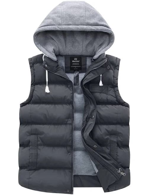 Wantdo Women's Quilted Puffer Vest Padding with Removable Hooded