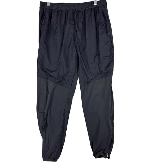 Nike Running Pants Mens Large Black Hybrid Track Zip Ankle Reflective