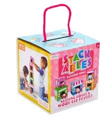 Rainbow Town Stackables Nested Cardboard Toys and Cars Set