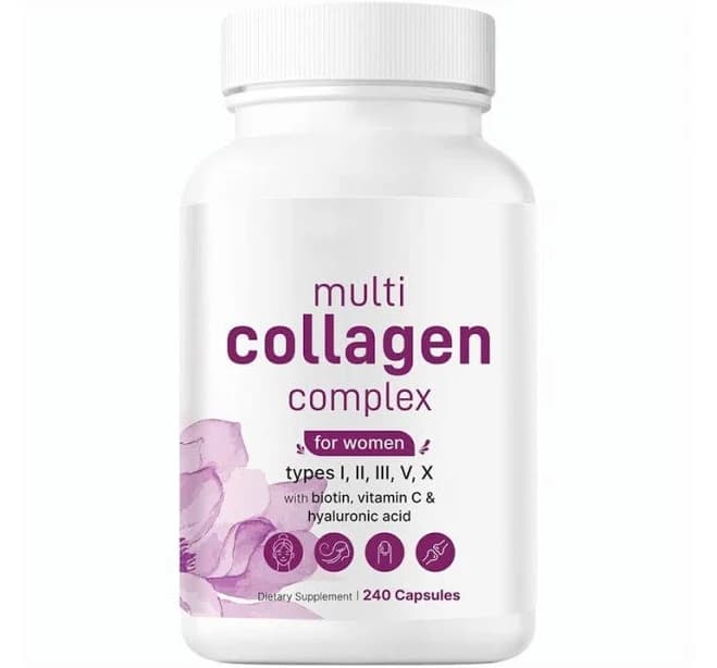 Micro Ingredients Multi Collagen Pills for Women & Men 240 Capsules Type I