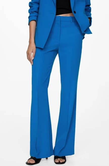 MANGO Women's Wide Leg Suit Pants