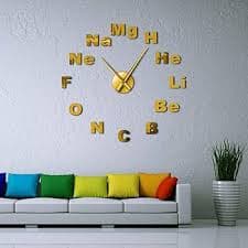 Amazon.com: The Geeky Days Periodic Table of Elements DIY Giant Wall Clock Chemistry Science Mirror Stickers Frameless Large Decorative Wall Watch Classroom Decor Art(Gold) : Home & Kitchen