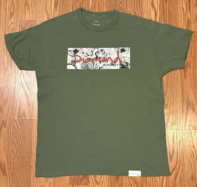 Youranli Men's Diamond Supply Co White Logo T Shirts XS