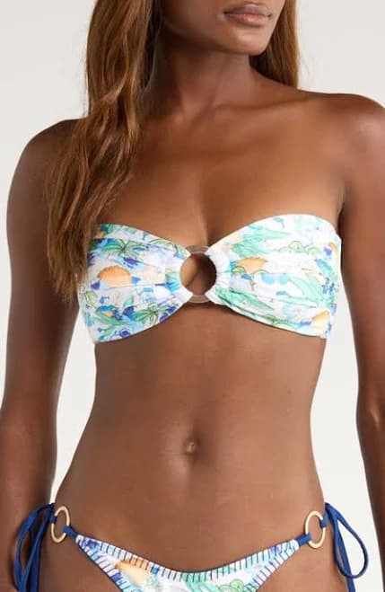 Kulani Kinis Strapless O-Ring Bikini Top in Blue Crush at Nordstrom, Size Medium