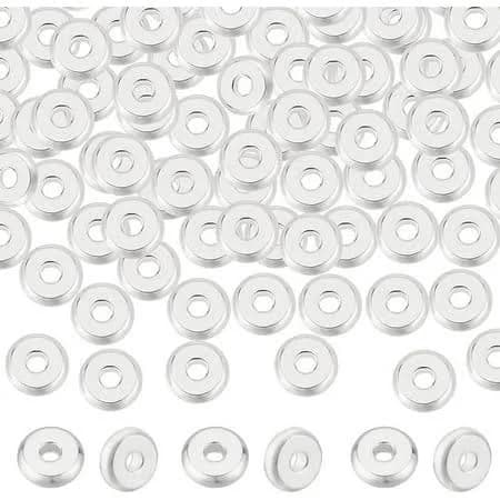 100pcs 304 Stainless Steel Flat Round Spacer Beads