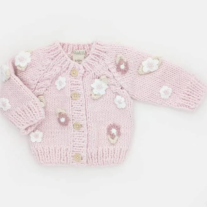 Flower Cardigan Sweater - Blush 6-12M