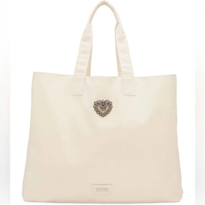 Dolce & Gabbana Bags | Dolce & Gabbana Devotion Tote Limited Edition | Color: Cream | Size: Os | Pinksparkles7's Closet