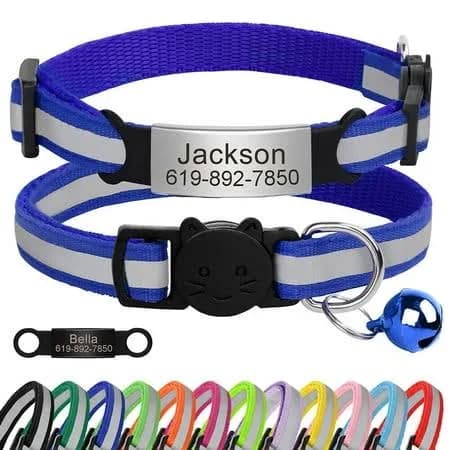 Pet Artist Reflective Personalized Cat Kitten Collar