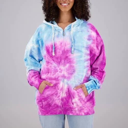 Tie-Dye Zip-Up Hoodie
