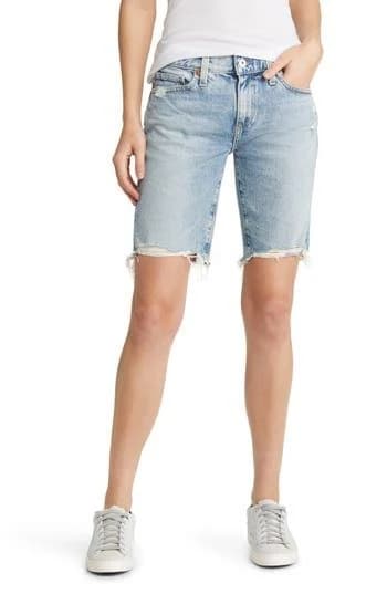Women's AG Nikki Ripped Denim Bermuda Shorts