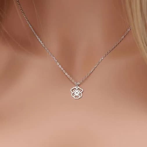 Sterling Silver Floral Pendant Necklace