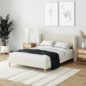 Mainstays Kelsey Upholstered Platform Bed Frame