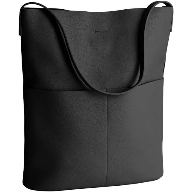 World Market Minimalist Faux Leather Hobo Tote Bag