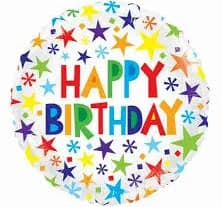 Unique Birthday Stars Foil Balloon
