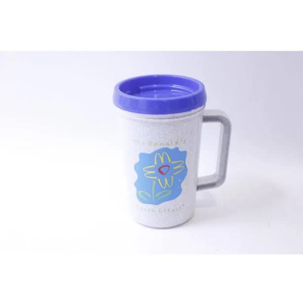 Mcdonald's Earth Effort, Travel Mug With Lid, Gray-Blue, Plastic Cup, Drinkware, | Color: Blue/Gray/Green/Red | Size: Os | Boomthangvintag's Closet