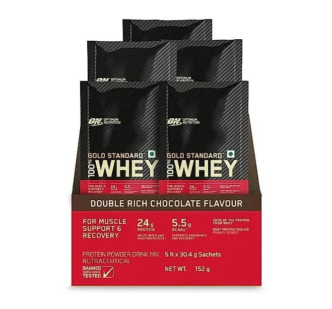 Optimum Nutrition Gold Standard 100% Whey Protein Powder (Double Rich Chocolate)-152 gm - 152 gm