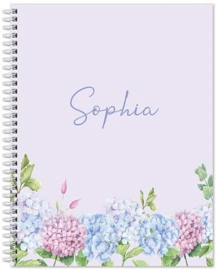 Hydrangea Border Spiral Notebook at The Stationery Studio