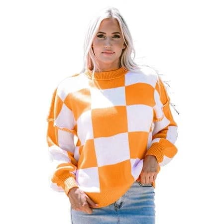 Game Day Cozy Checkerboard Sweater