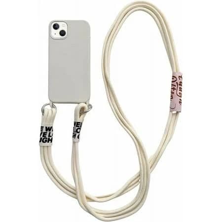 Silicone iPhone Case with Phone Lanyard, Long Crossbody Strap, Universal Lanyard Neck Strap Protective Case Cover (Gray, iPhone 13)