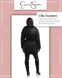 Amazon.com: Jessica Simpson Womens Puffer Jacket - Faux Fur Lined Long Coat Winter - Insulated Reversible Hooded Winter Jacket for Women, Size Small, Black Ink : Clothing, Shoes & Jewelry