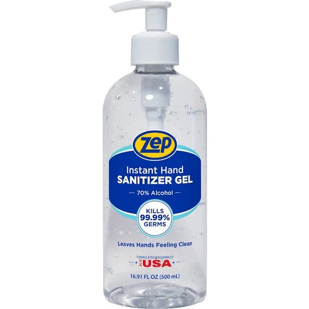 Zep Hand Sanitizer Gel Pump Bottle Dispenser Clean Scent