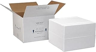 Polar Tech XM15C Thermo Chill Expand-em Series Insulated Carton with Foam Shipper, 10-5/8" Length x 6-1/2" Width x 5" Depth (Case of 4)