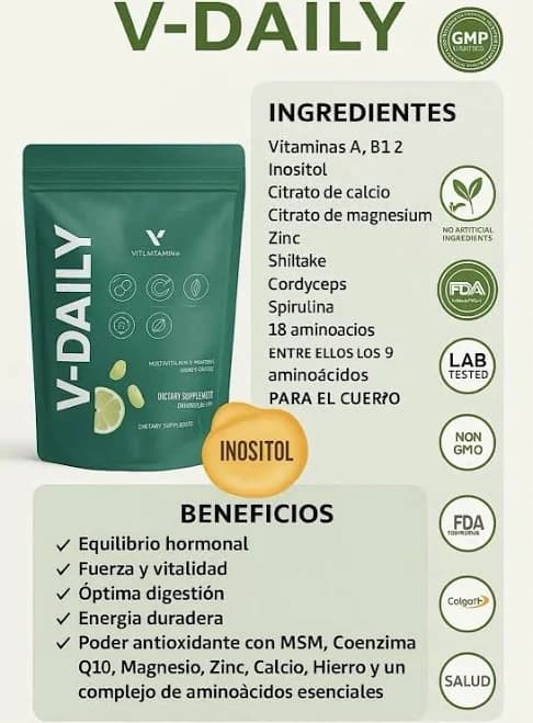 V Daily Gl1 Vital Health Suplemento Todo-en-uno Premium Core Nutrition