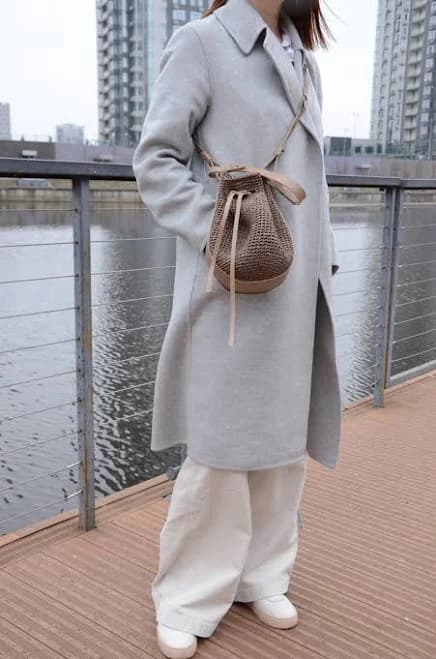 Raffia Crossbody Bag with Leather Straps