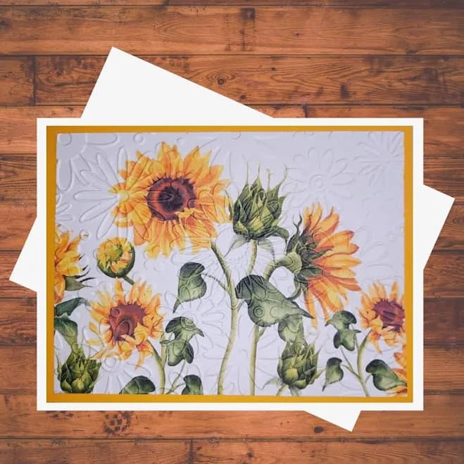 Embossed Sunflower Card Kit: DIY Set of 6 A2 Handmade Greeting Cards with Envelopes