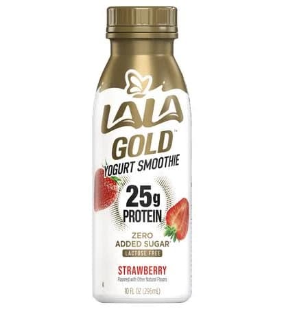 LALA Gold Zero Sugar Added Strawberry Yogurt Smoothie Bottle