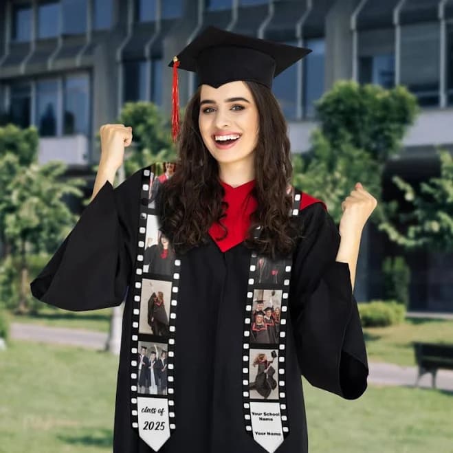 Personalized Photo Text Stole Sash