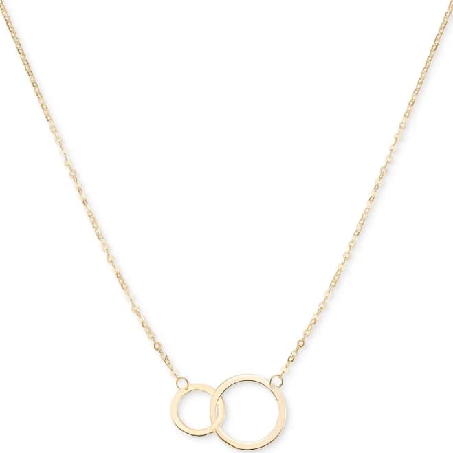 Macy's 10K Gold Interlocking Circle Pendant Necklace