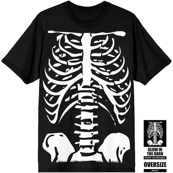 Bioworld Men's Skeleton Halloween Costume Short Sleeve Tee