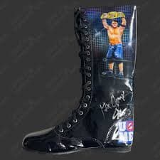 John Cena signed Custom Painted Wrestling Boot (w/ Beckett + Inscripti – Signed By Superstars