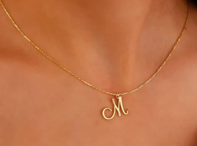 Cursive Initial Pendant Necklace