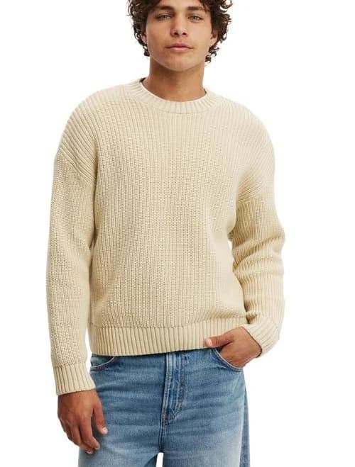 Cotton On Men's Washed Box Fit Crew Knit