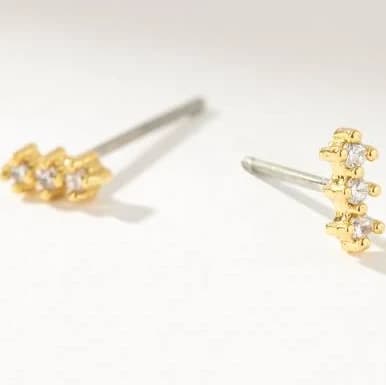 Uncommon James Easy Simple Pavé Stud Earrings in Gold