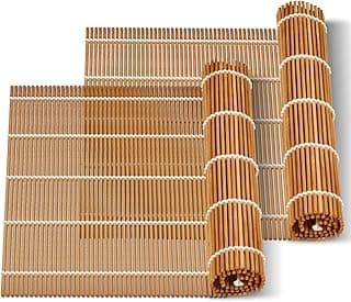 9.5"x9.5"Bamboo Sushi Rolling Mat,kimbap roller(2 PCS)