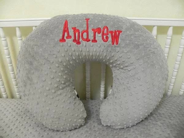 Gray Minky Dot Nursing Pillow Cover