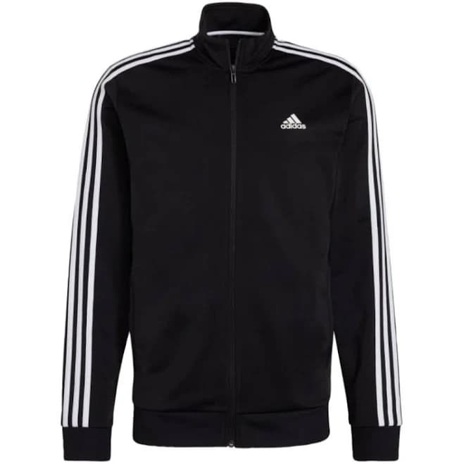 Adidas Men's Black & White Warm-up 3-stripes Track Jacket (xl)