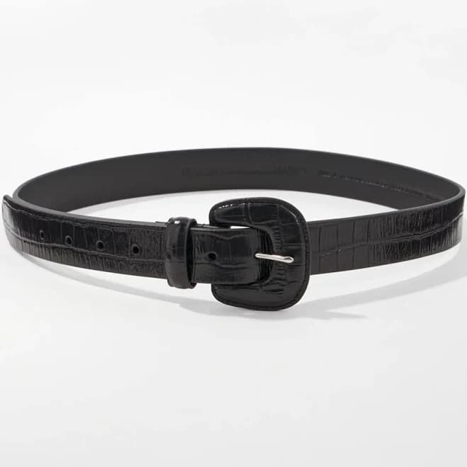 White House Black Market Women's Faux Croc Belt