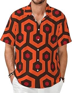 Ohio State Gray Men's Shirts Short Sleeve Casual Fashion Polo Button Down Shirt for Men Beach Summer Wedding Pocket