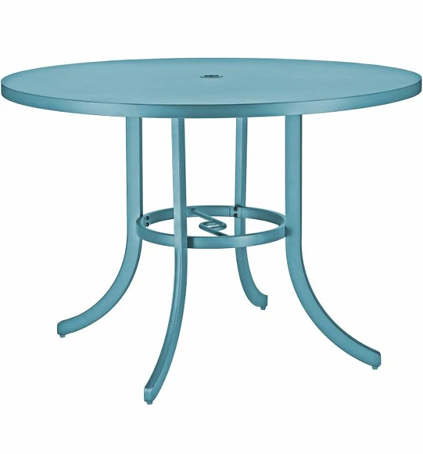 Style Selections Darcy Round Outdoor Dining Table 42-in W x 42-in L with Umbrella Hole