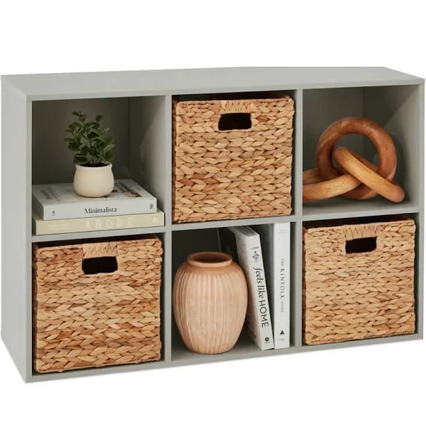 Ebern Designs 6-Cube Bookshelf Display Storage System Organizer Removable Back Panels