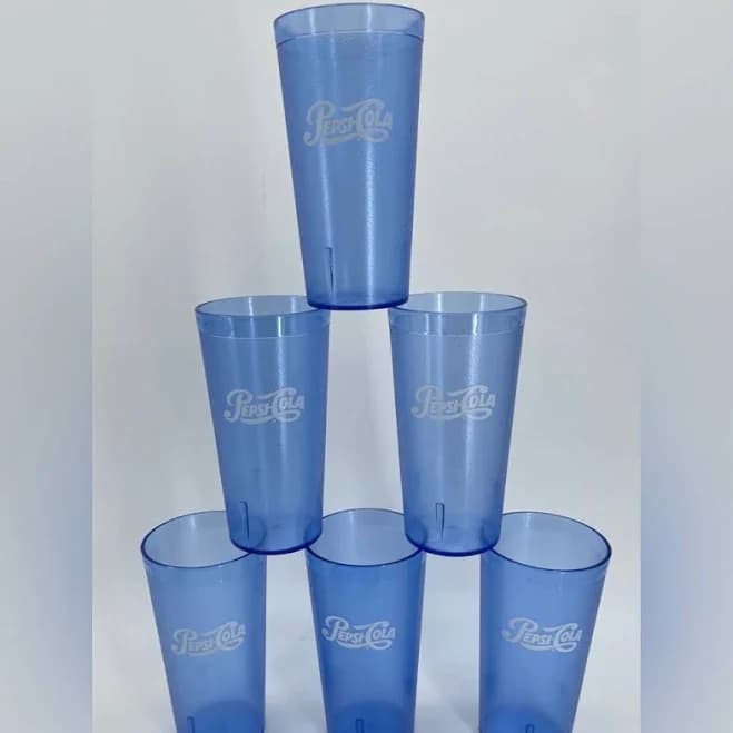 Pepsi Kitchen | Lot Of 6 New Pepsi Cola Restaurant Plastic Cups 20oz Impact Intl. Item #0120 | Color: Blue | Size: Os | Pm-18570479's Closet