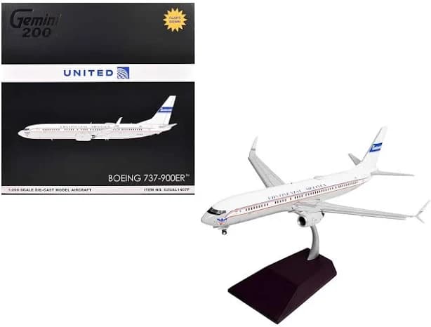 GeminiJets - Boeing 737-900ER Continental United Airlines (N75435) Flaps Down Stripes Gemini 200 1/200 - White with Red Blue