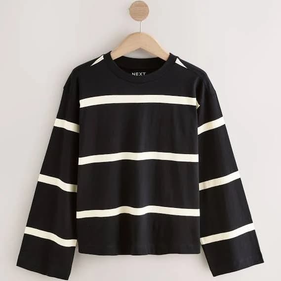Women's Next Long Sleeve Crew Neck Stripe T-Shirt